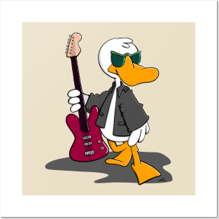 Cool Duck with Guitar Posters and Art